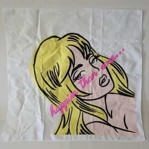 Billie Eilish Pop Art Graphic Scarf with Yellow Hair. Happier Than Ever